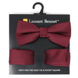 Men's Banded Bow Tie and Hanky Set