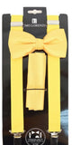 Suspender bow ties and pocket square set