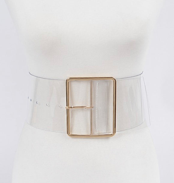 Clear gold oversize buckle
